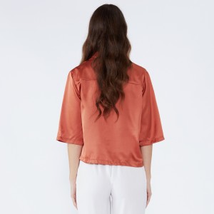 Normales Design Sheer Casual Damen Bluse für Frau JCGJ190315020