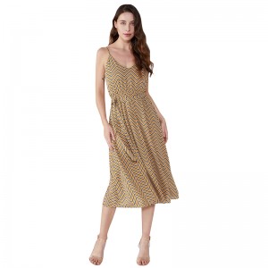 Gestreifte Sommer 2019 Chiffon Vestidos Casuales Frauen Vintage Kleid