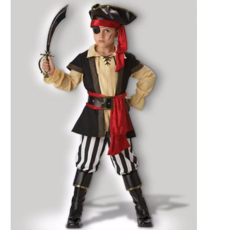 Pirat Cosplays Scondrel Teen Boy Halloween Kostüme Black Red Boy's Clothing