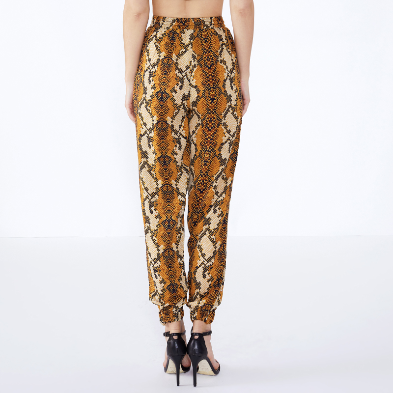 Outdoor Serpentine Snake Pattern Hohe Taille Palazzo Damenhosen