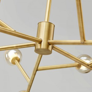 Nordic Simple Personality Glass Eisen Restaurant Kronleuchter Km2150