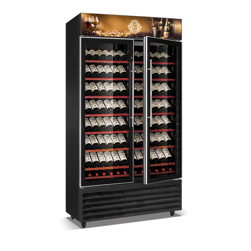 Hocheffizienter Weinkühler mit Kompressor der Crown-Serie, 2 Türen, 175 W / 360 W, direkte Kühlung, Weinkühler
