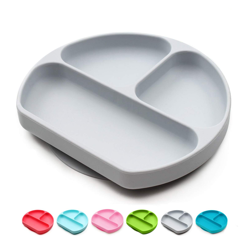 runde Form-Nahrungsmittelgrad-Silikon-Platten-Baby-Gummiteller-Großhandel
