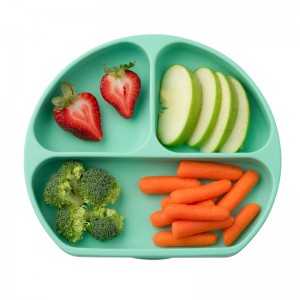 Hitzebeständige runde geteilte Baby-Flacher Teller aus Silikon