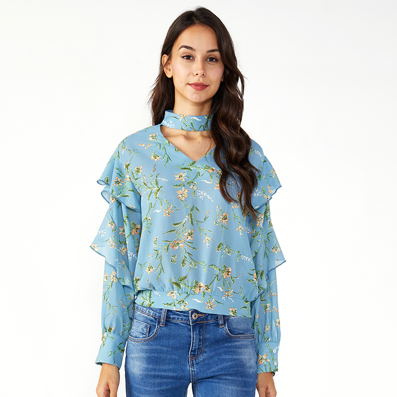 Frauen Plus Size Boho Neueste Chiffontops und Blusen