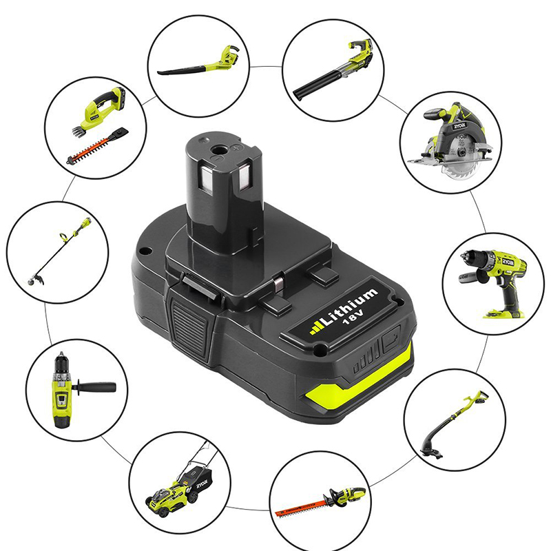 Für Ryobi P102, P103, P104 2000 mAh 18 V Li-Ionen-Ersatz-Bohrmaschinenbatterien