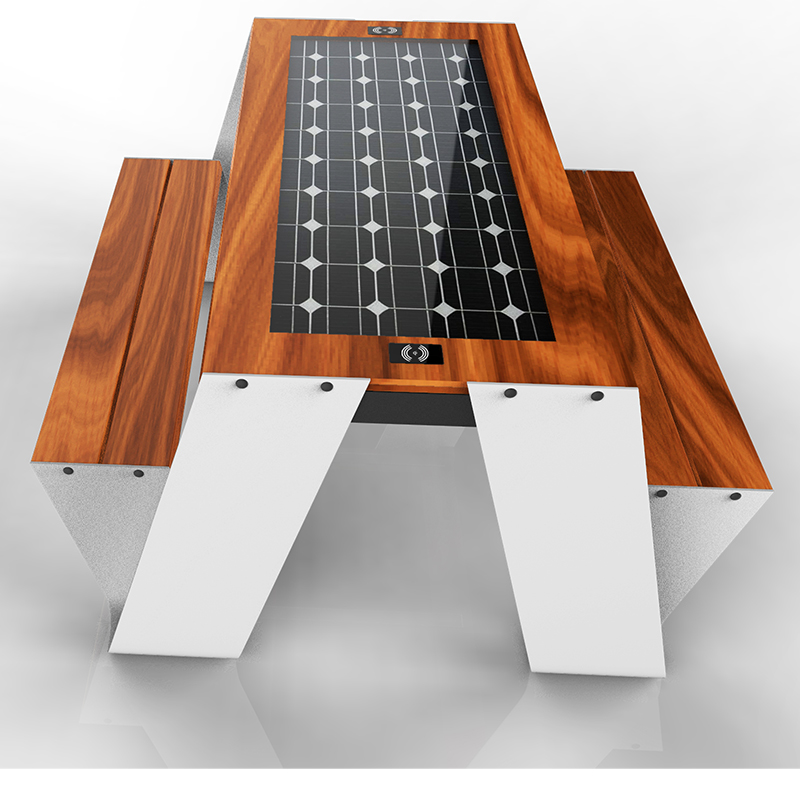 Neues Design Picknick im Freien Solar Möbel Smart Park Tischbank Set