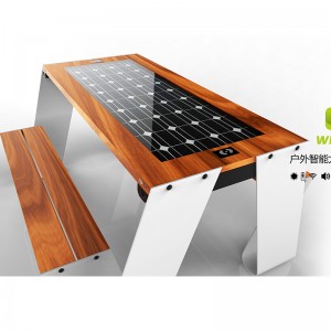 Neues Design Picknick im Freien Solar Möbel Smart Park Tischbank Set