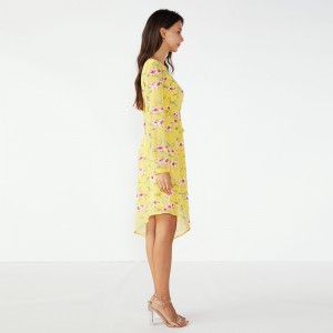 2019 gelbe Retro Sommer Mädchen Fancy Women Casual Dress