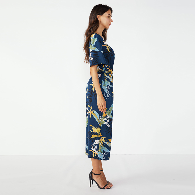 Damen Maßgeschneiderte Einteiler Chiffon Jumpsuit Floral