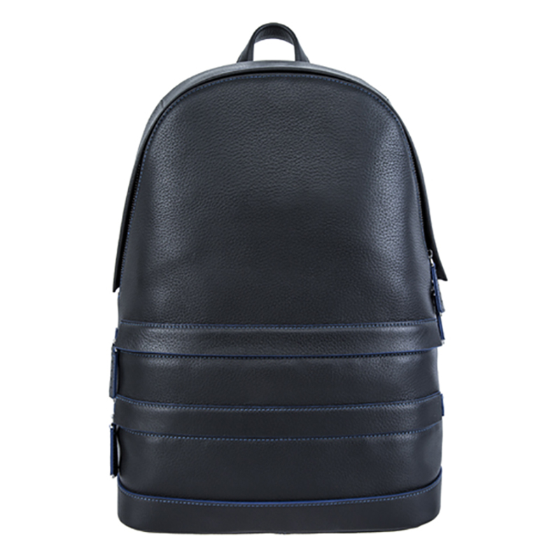 17SA-6739F Niedriges MOQ-Qualitätsnähgarn verziert Vollnarbenleder Herren Leder Laptop Rucksack Tasche