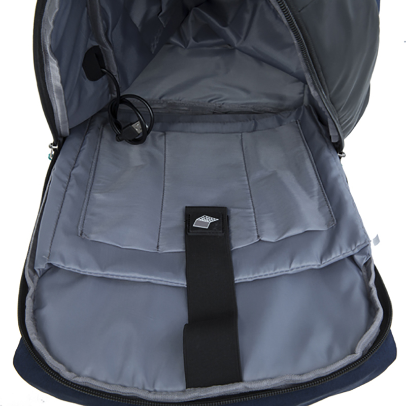 18SA-7127M SGS führte kundengebundenen Farbenmarineblauqualitäts-USB-Aufladeeinheit Soem-ODM-Rucksack für Laptop