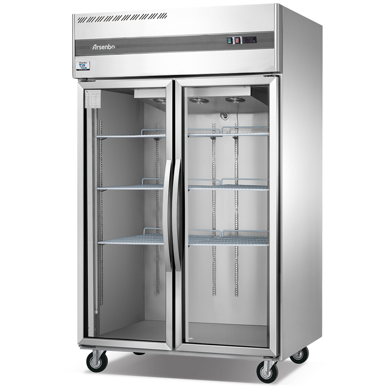 Aufrechter Voller-Edelstahl-Luxusvitrinen-Kühlschrank