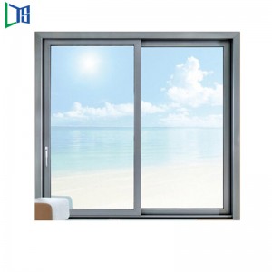 Pulverbeschichtung Büro Sicherheitsschloss Champagner Farbe Vertikalrahmen Glas Aluminium Schiebefenster Aus China