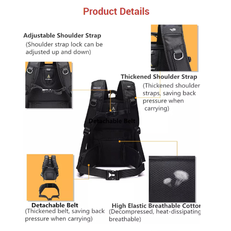 Diat TH550 New Designed schwarz wasserdichte DSLR-Kamera Stativ Rucksack mit großer Kapazität Kamera Laptop-Tasche
