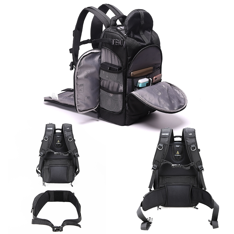 Diat TH550 New Designed schwarz wasserdichte DSLR-Kamera Stativ Rucksack mit großer Kapazität Kamera Laptop-Tasche