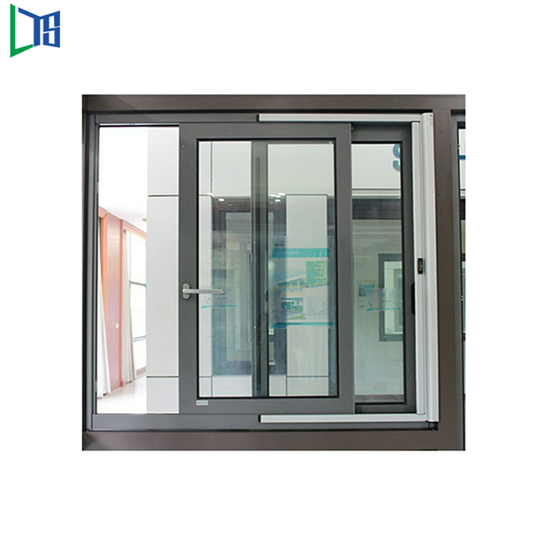 Aluminiumschiebefenster oder Staplerfenster mit Pulverbeschichtung Grau und Schwarz Fo Resdentrail und Gewerbegebäude