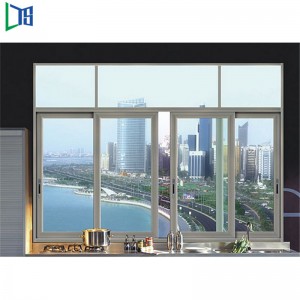 Aluminiumschiebefenster oder Staplerfenster mit Pulverbeschichtung Grau und Schwarz Fo Resdentrail und Gewerbegebäude