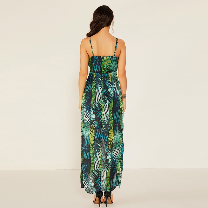 Damenmode Sommer Design Hot Sexy Casual Blumendruck Modest Maxi Kleid Material Stoff