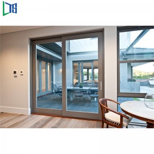 Schiebeglastür-Hersteller-Aluminiumtür-Pulver-Beschichtung Fininshed mit Ineinander greifen für Handelsgebäude