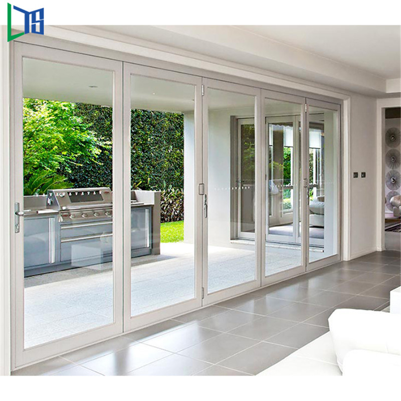 Australische Standards Doppelverglasung Lowes Bi-Falttür Akkordeon Aluminium Glas Patio Außen Bifold Doors Bi-Falttür