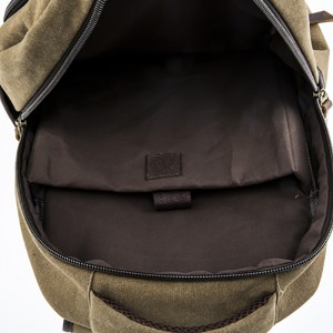 17SC-6455D Willkommen OEM 15 Jahre Fabrik umweltfreundliche langlebige Männer weichen Khaki Canvas Rucksack