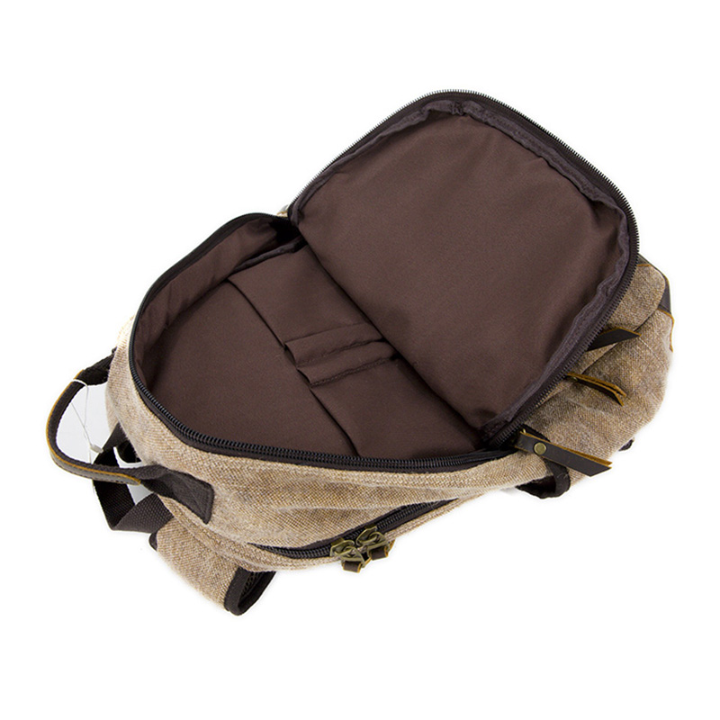 19SC-7748D Soem weicher Art und Weiserucksacklaptop, echtes Leder + Segeltuchmaterial, Computerhülsengeschäfts-Laptoprucksack