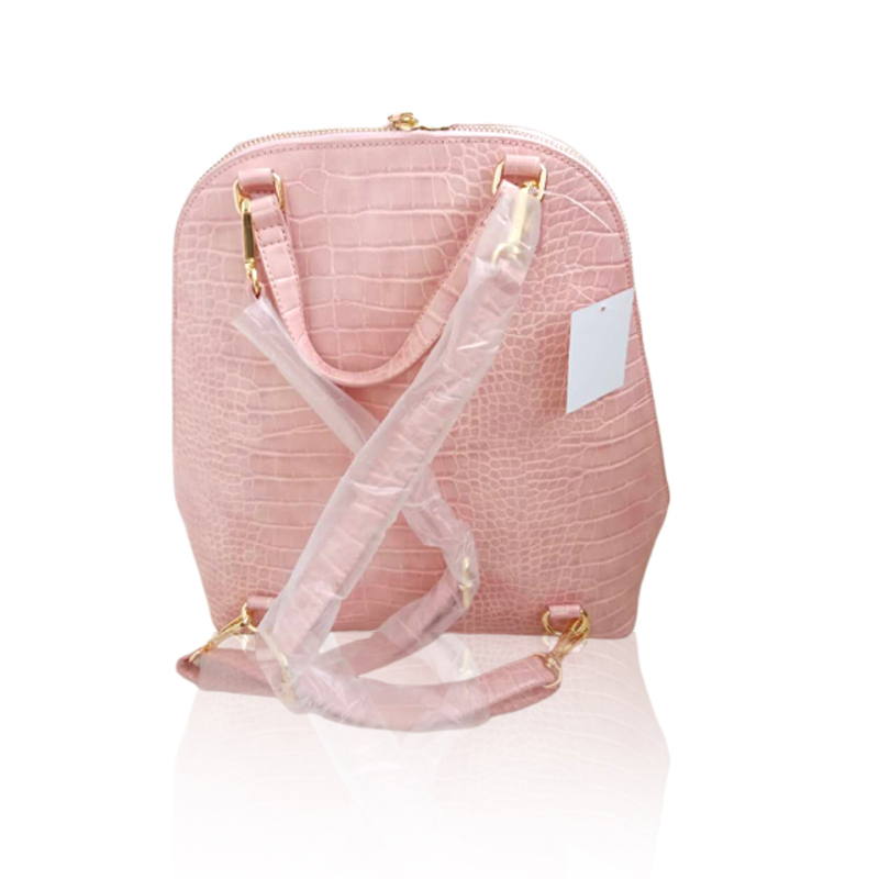 HD0823 --- 2019 Neue Art des rosafarbenen Kroko-PU-Leder-Rucksacks für Frau