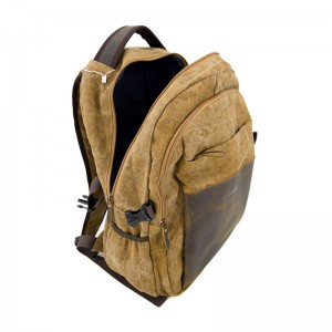 19SC-7911D professioneller Hersteller für robusten Vintage Canvas Lederrucksack
