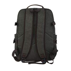 18SC-6891D Army Green Durabel Canvas Rucksack aus echtem Leder Business Laptop Rucksack aus echtem Reisegepäck