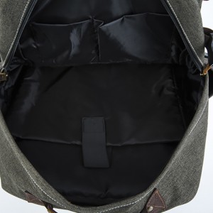 18SC-6891D Army Green Durabel Canvas Rucksack aus echtem Leder Business Laptop Rucksack aus echtem Reisegepäck