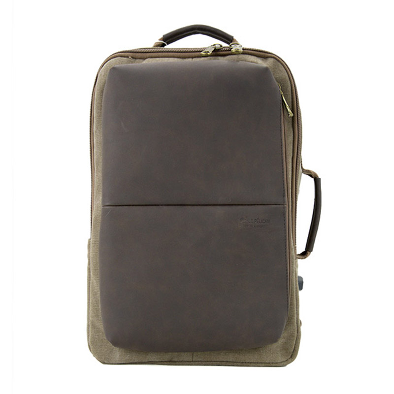 19SA-7920D Hochwertige PU mit Canvas Laptop Rucksack zwei Möglichkeiten Rucksack Laptop
