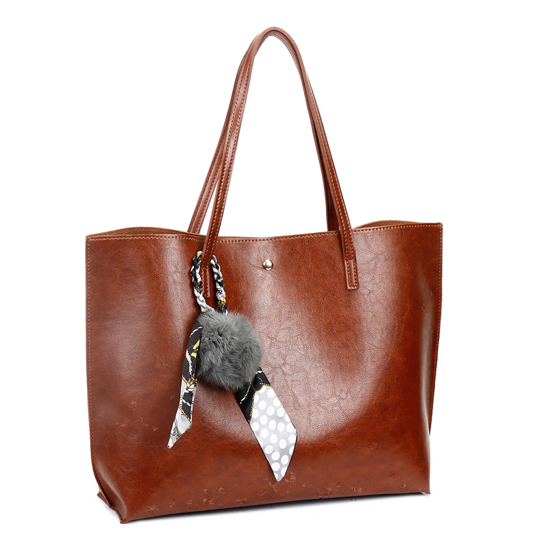 HD0823 - Anpassbare PU-Leder Damenmode ToTe Einkaufstaschen Farbe Braun