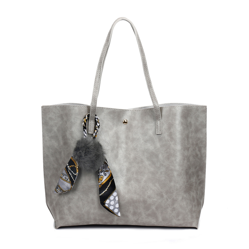 HD0823 - Wholesale Amazons meistverkaufte Women Shopping Totes Grey PU Leather Bags