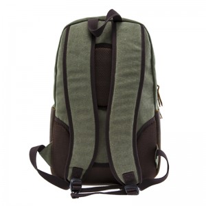 17SC-6456D Willkommener umweltfreundlicher grüner Canvas-Reiserucksack von OEM mit einem Laptopfach von bis zu 15,4 Zoll
