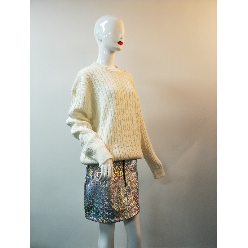 WEISSER KABEL-PULLOVER RLWS0022F