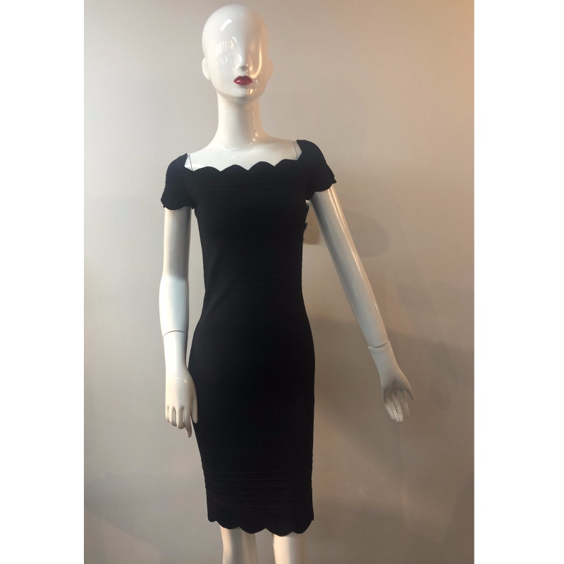 SCHWARZES GESTRICKTES MIDI-KLEID JLWD0030