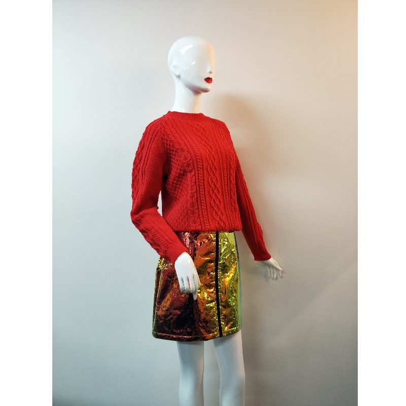 ROTER KABELSTRICK-PULLOVER RLWS0046F