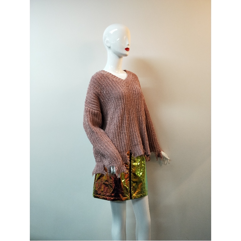 V-AUSSCHNITT ROSE METALLIC SWEATER RLWS0049F