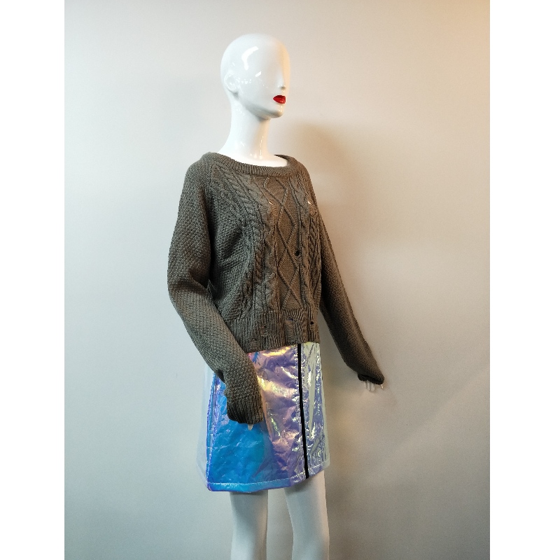 GREY CABLE KNIT SWEATER RLWS0053F