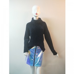 SCHWARZER HOCHKRAGEN-PULLOVER RLWS0054F