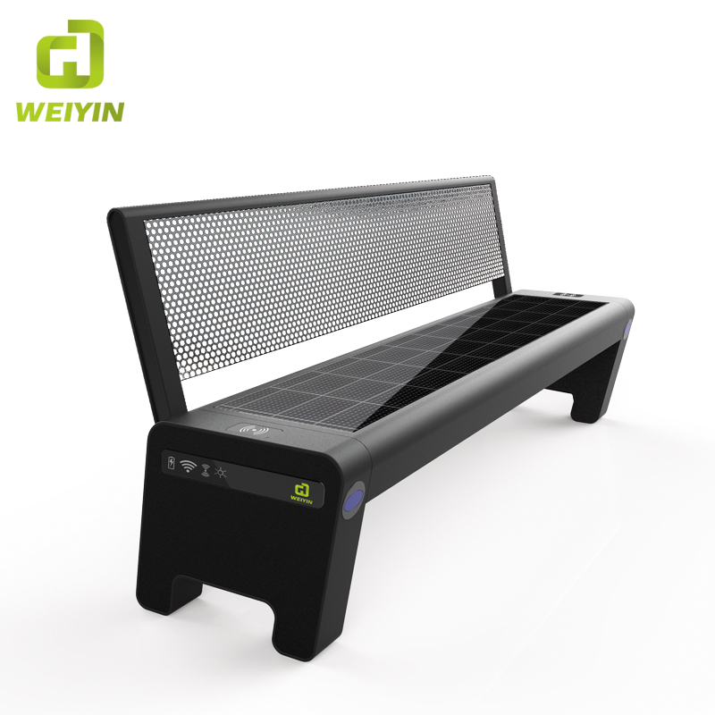 Heißer verkauf im freien drahtlose aufladung smart solar park bench seat