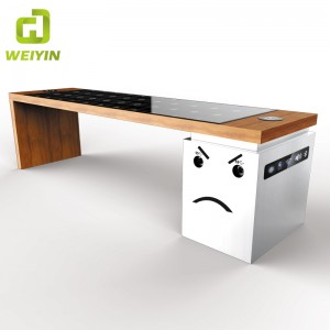 Solarenergie Smart Garden Patio Steel Bench mit USB und Wireless Phone Charger