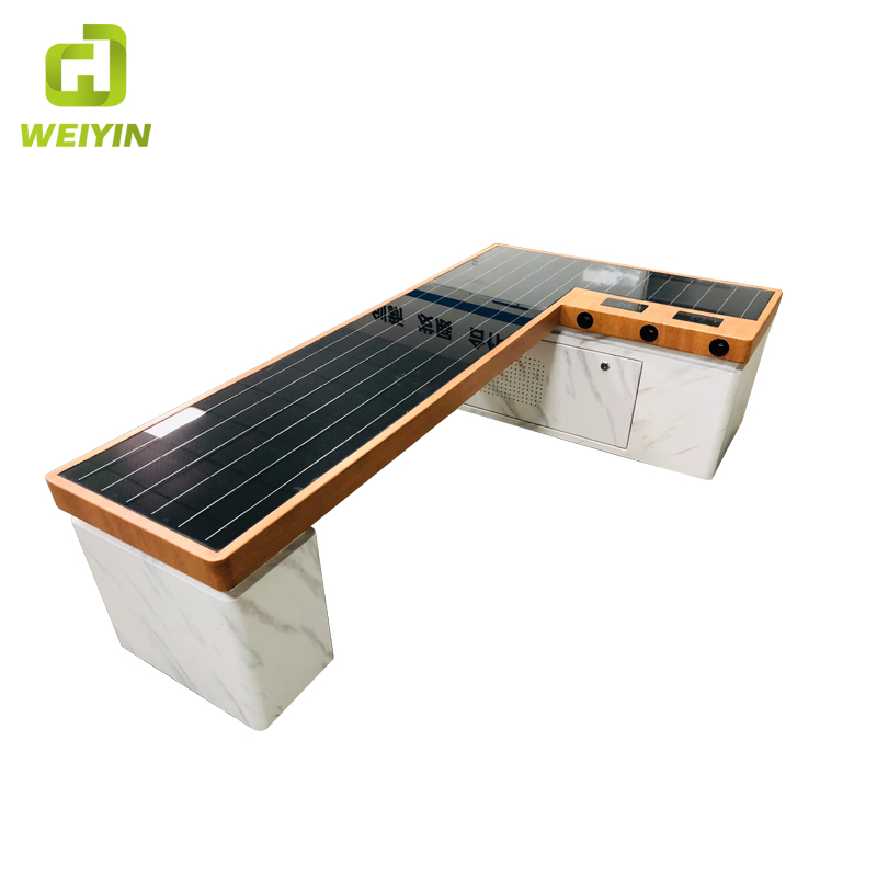 Intelligentes Solarenergie-Telefon des modernen Designs, das Möbel-rückenfreie Metallbank für im Freien auflädt