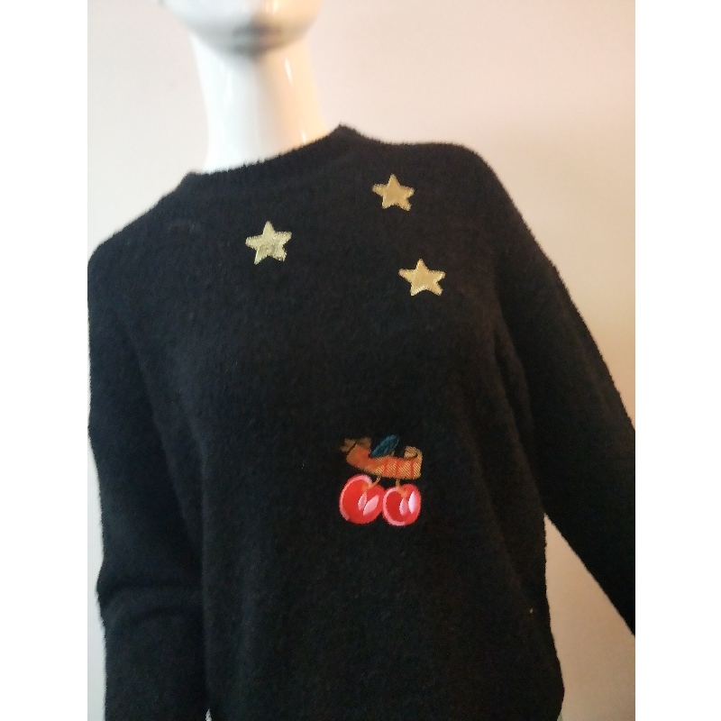 SWEATER RLWS0076F MIT SCHWARZEM DRUCK