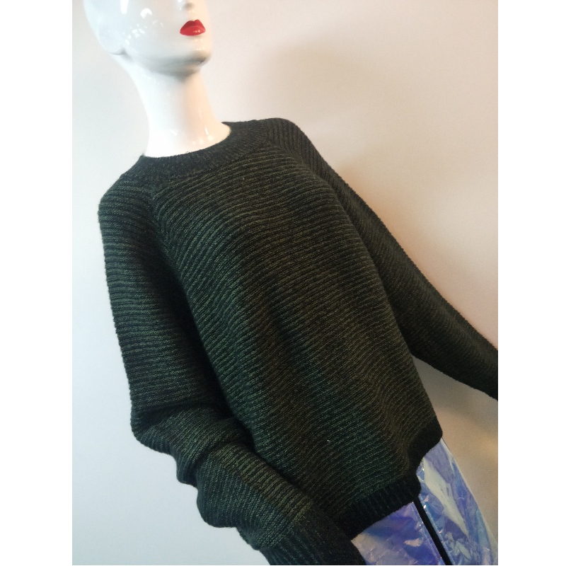 GREEN u0026 BLACK LADIES CREW SWEATER RLWS0087F