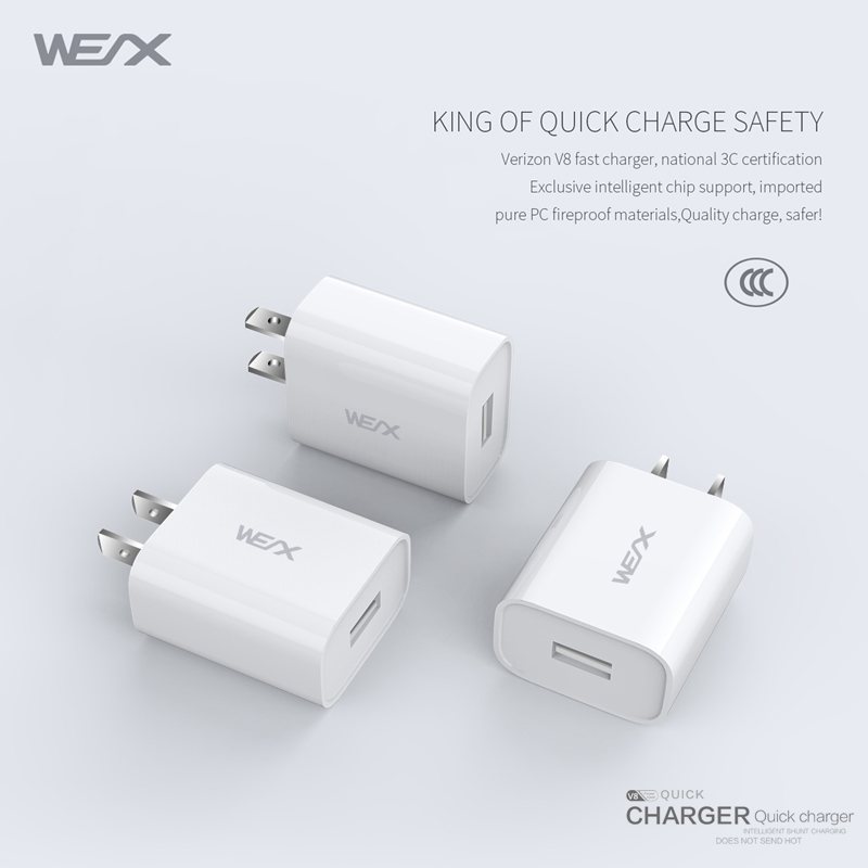 WEX - V8 Reiseladegerät, Ladegerät, Netzteil