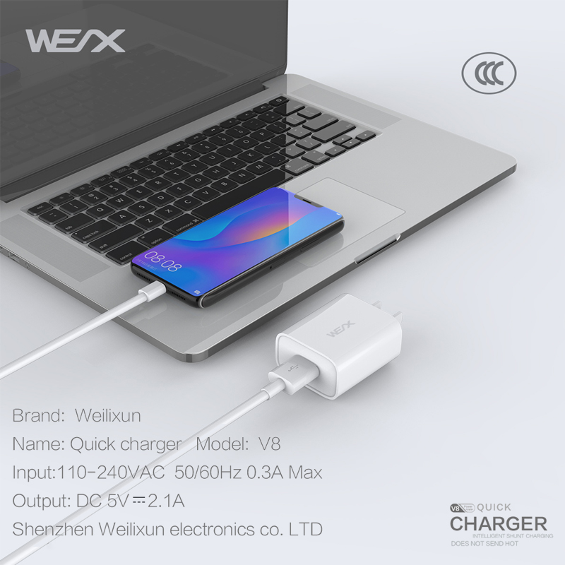 WEX - V8 Reiseladegerät, Ladegerät, Netzteil
