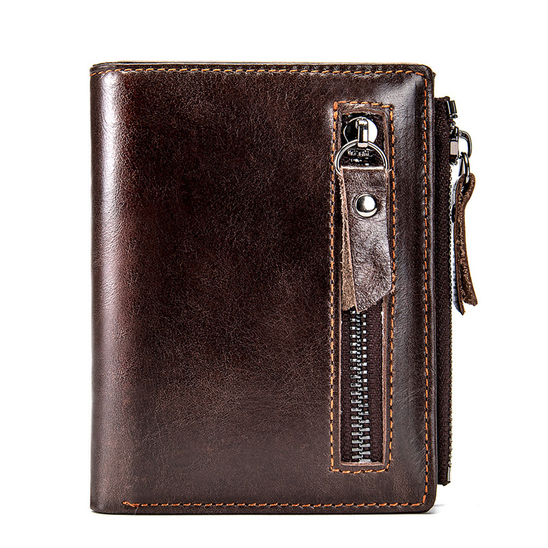 HD0827 - Maßgeschneiderte Herrenbrieftasche aus echtem Leder, tragbare, multifunktionale Brieftasche