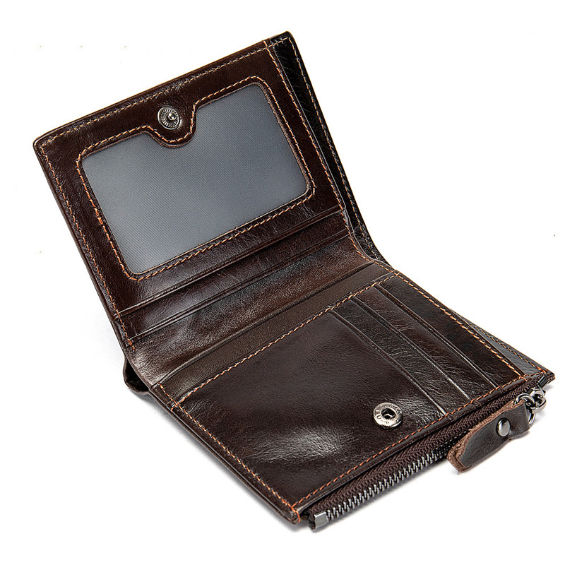 HD0827 - Maßgeschneiderte Herrenbrieftasche aus echtem Leder, tragbare, multifunktionale Brieftasche